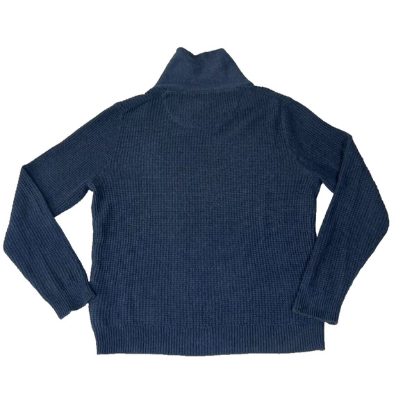 Nordstrom Sweater M Blue Men Shop Waffle Knit Shawl Neck Cashmere Blend Pullover - Picture 2 of 8